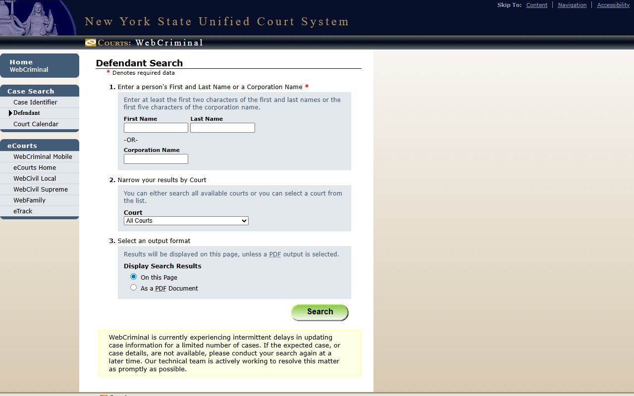 Genesee County court records after arrest WebCriminal defendant search